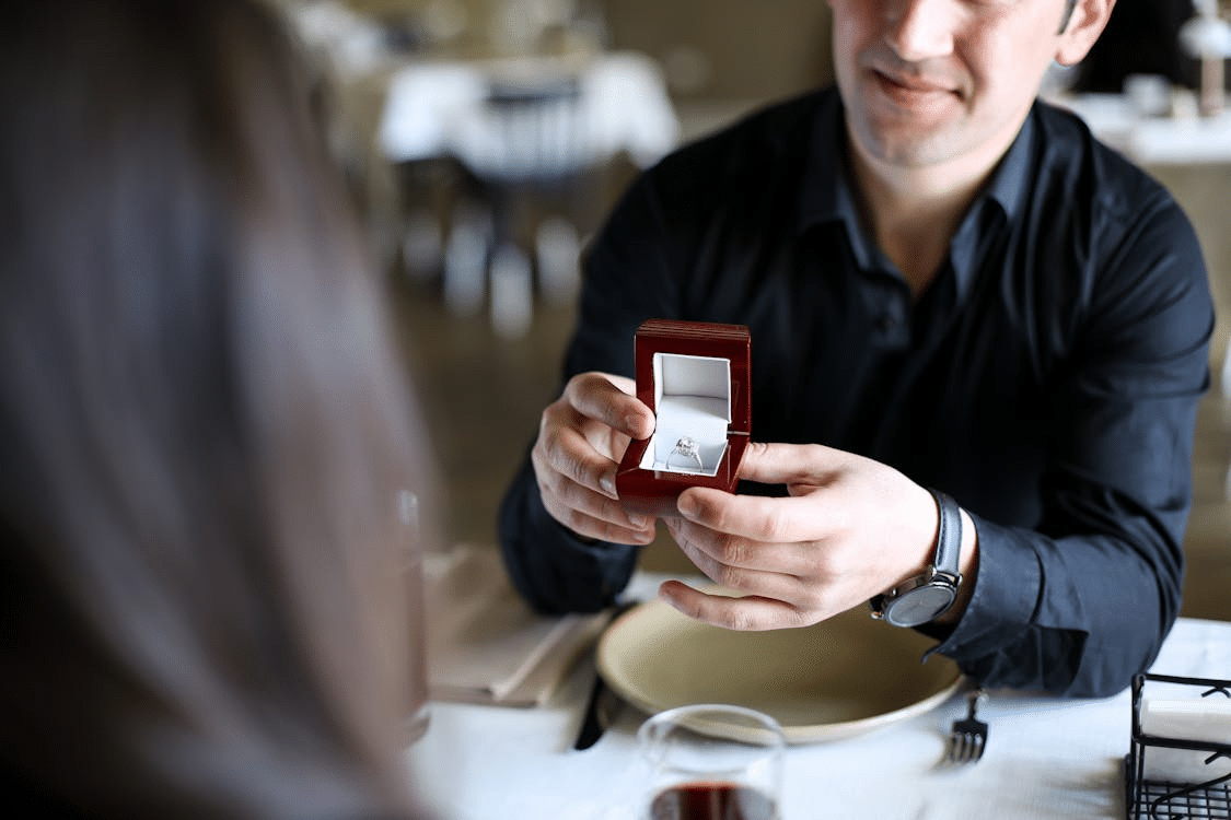 A couple getting engaged