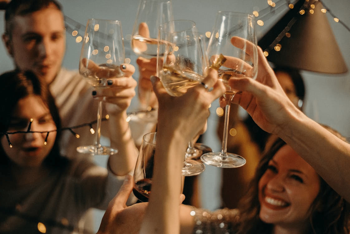 A group of people at a party