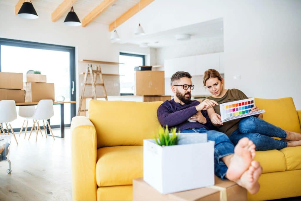 A man and woman planning together