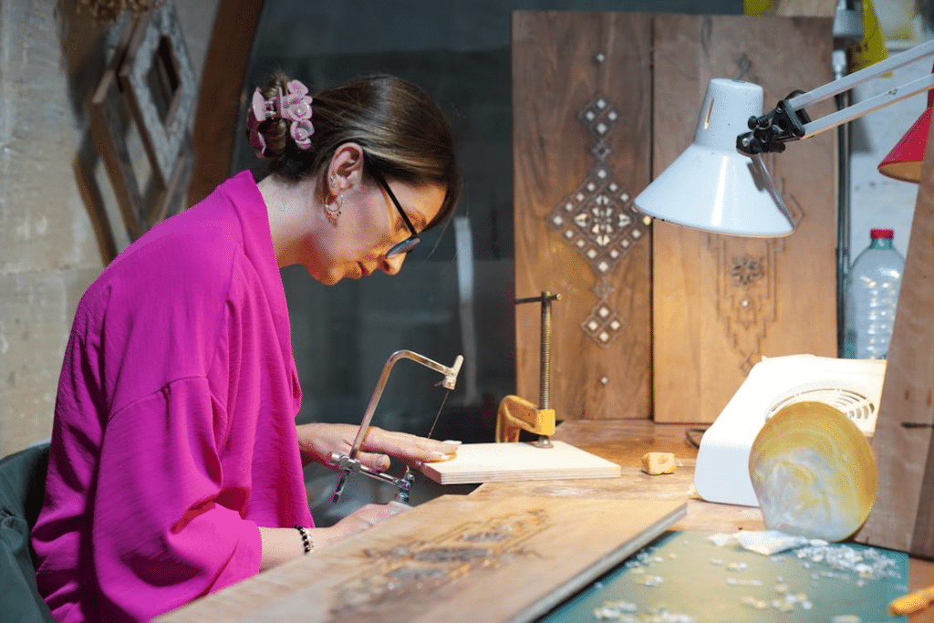 A woman in a workshop