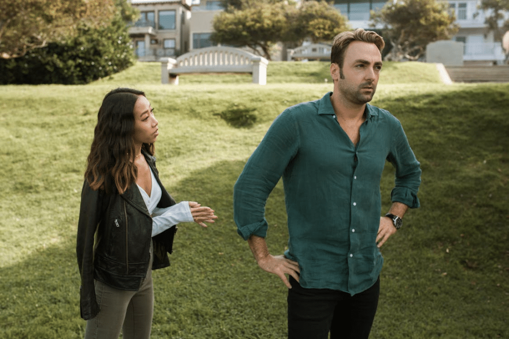 A man ignoring a woman