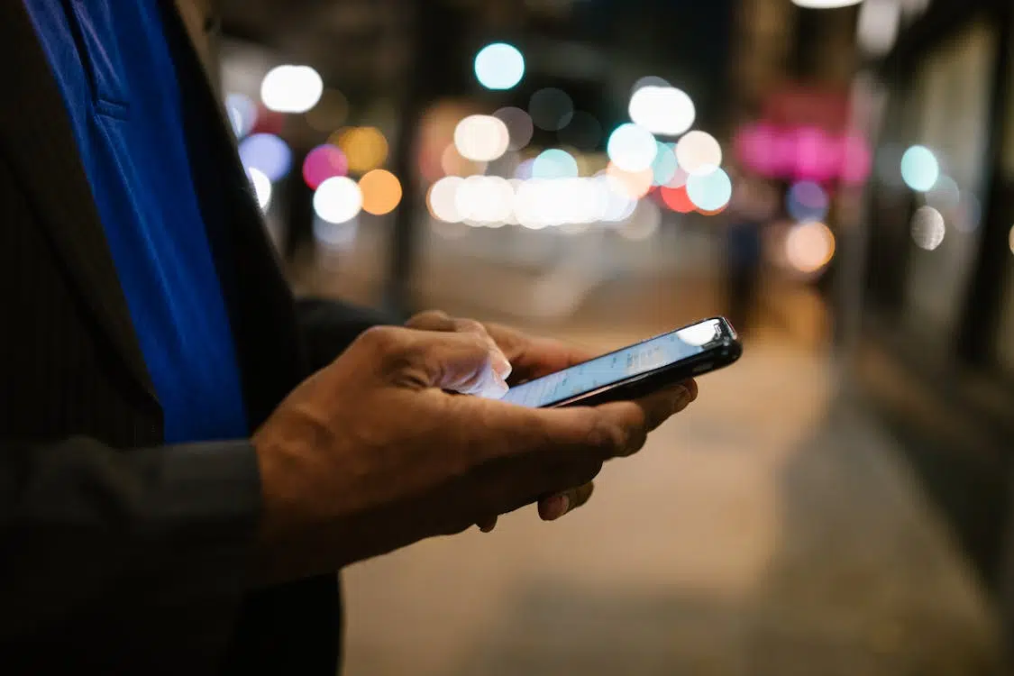 A man texting