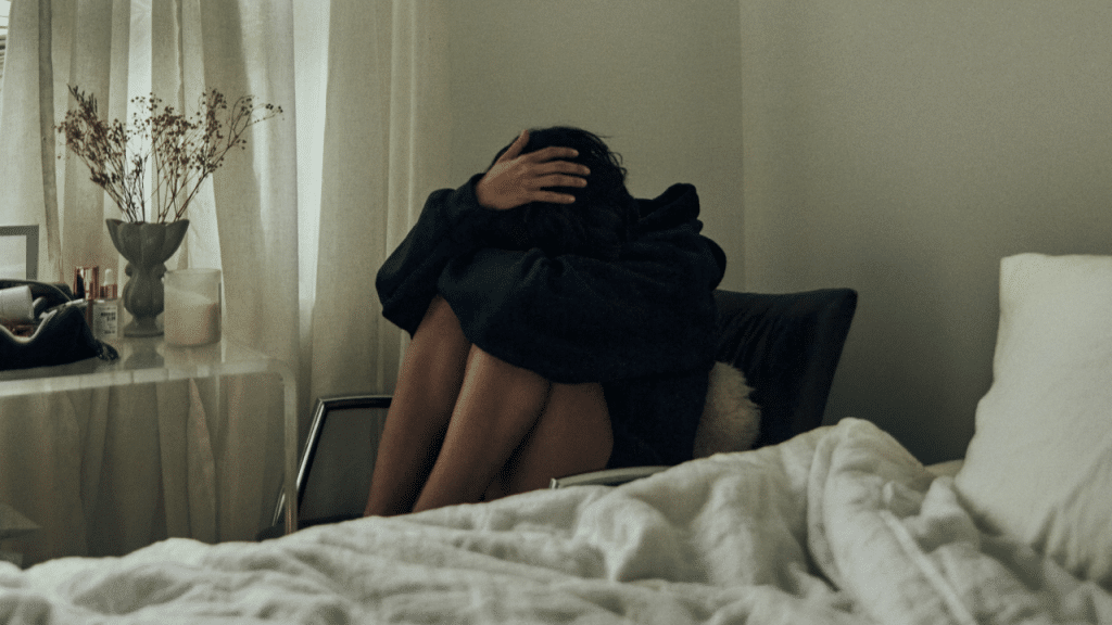 A woman alone at home
