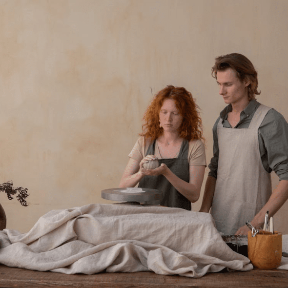 A couple doing art