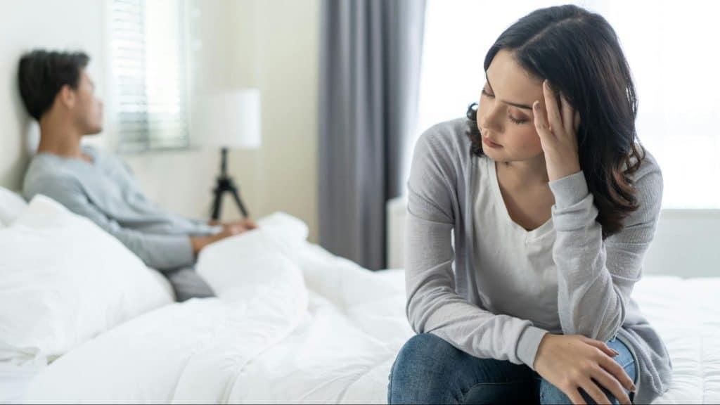 A man and woman not talking to each other