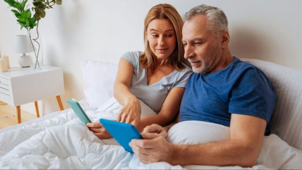 A man and woman planning
