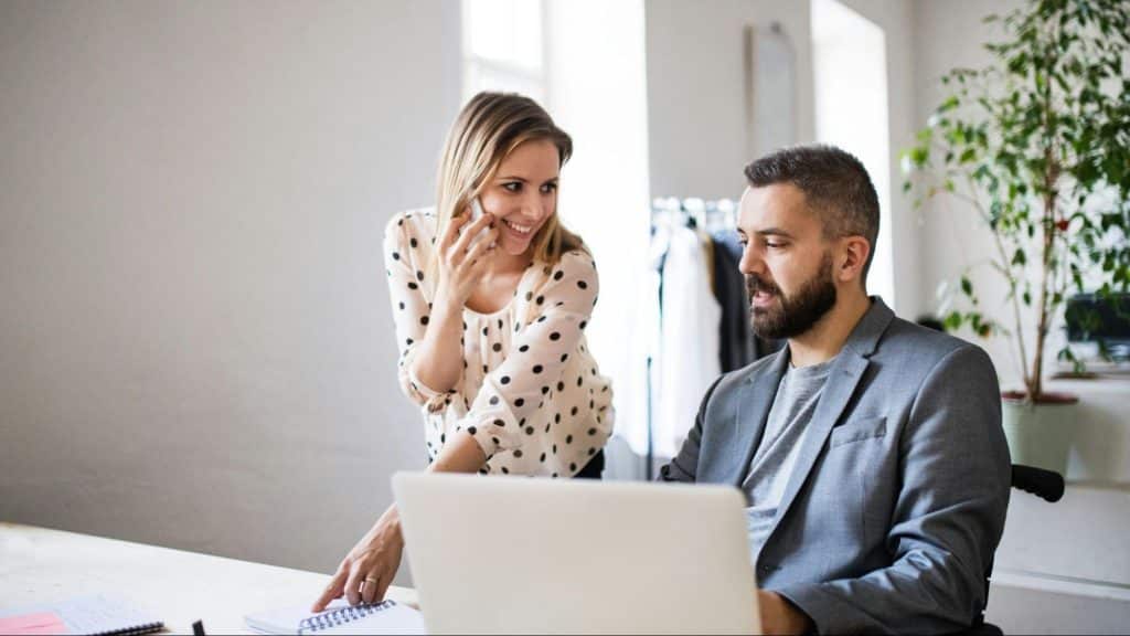 A man and woman having a conversation
