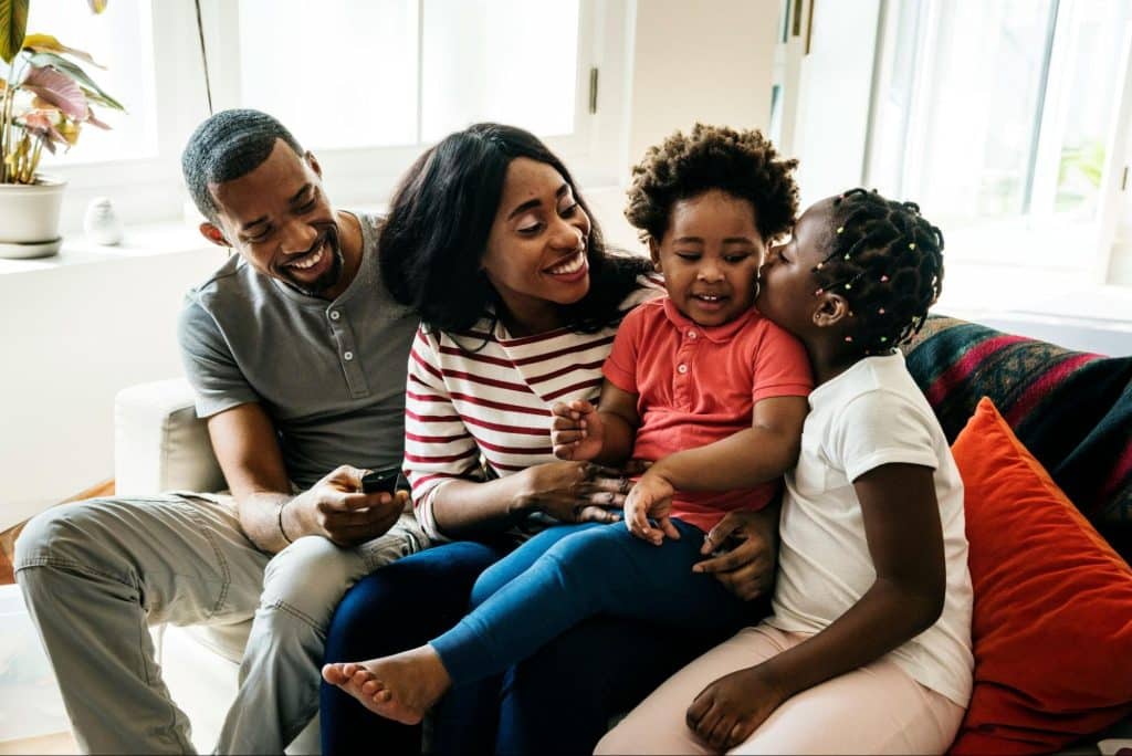 A family spending time together