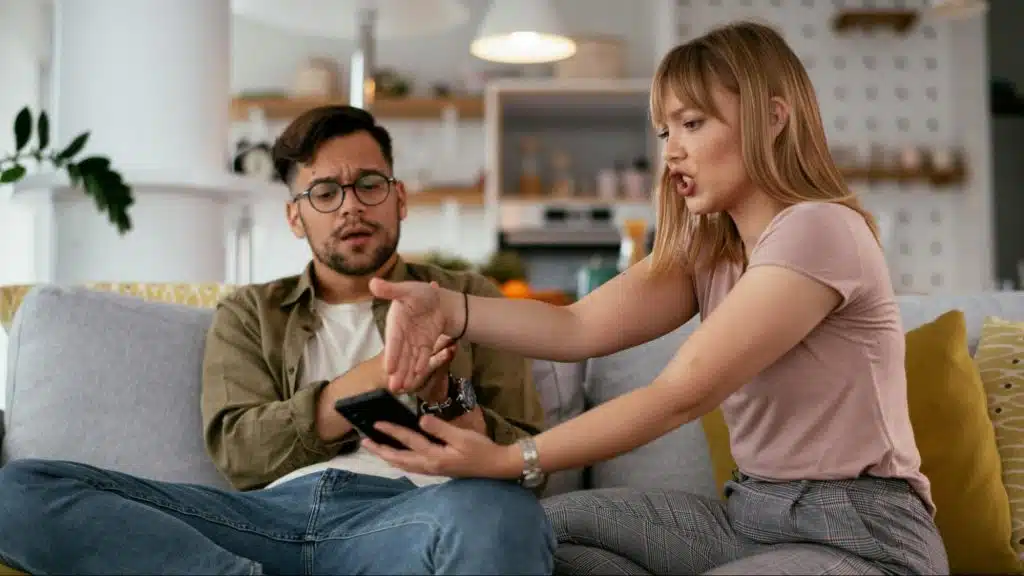 A man and woman having a discussion
