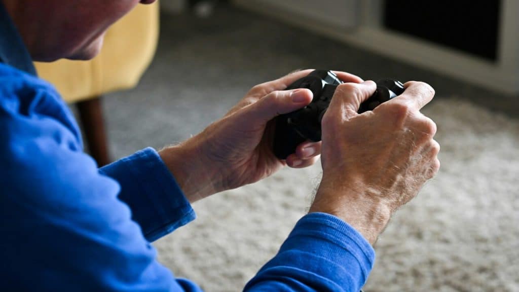 A man playing video games