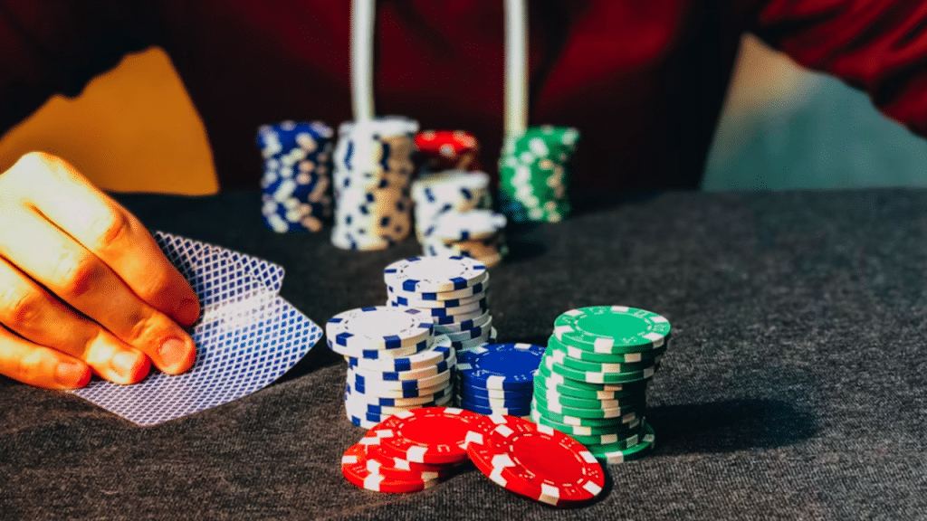 A man playing poker