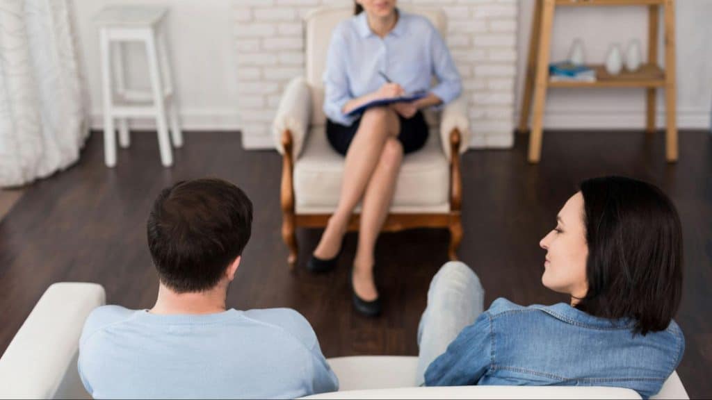 A couple visiting a psychologist
