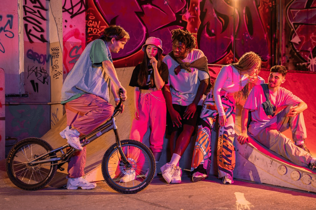 Group of friends hanging out together