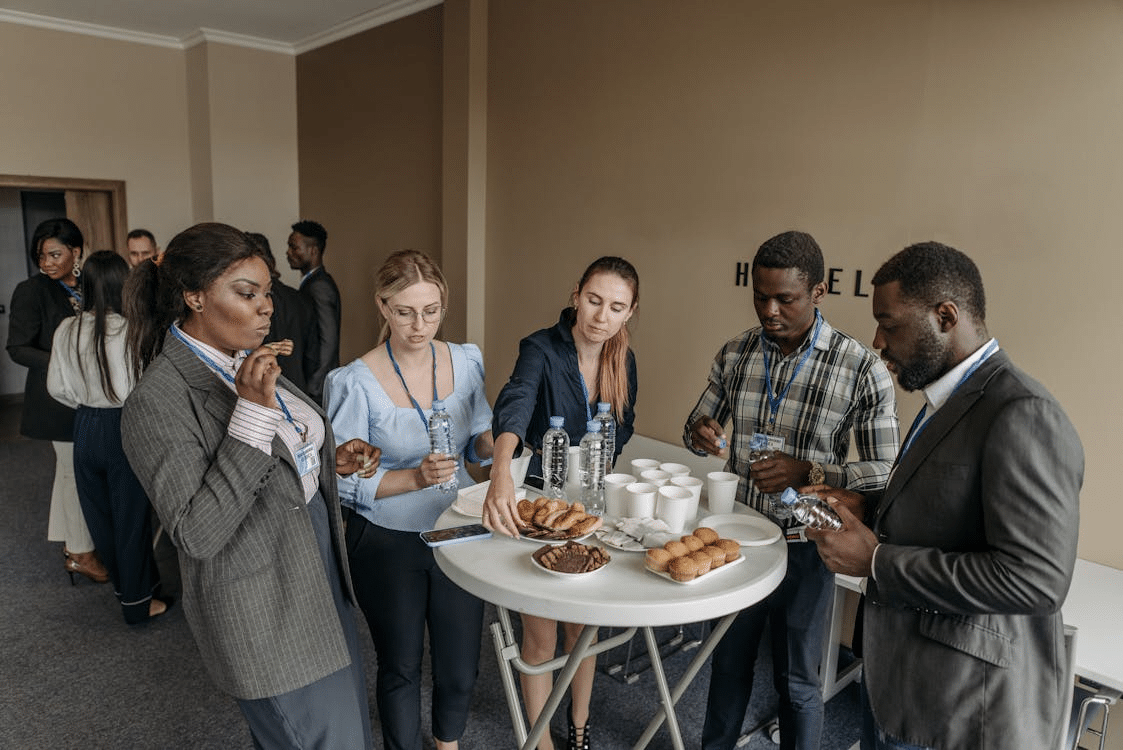 People at a networking event