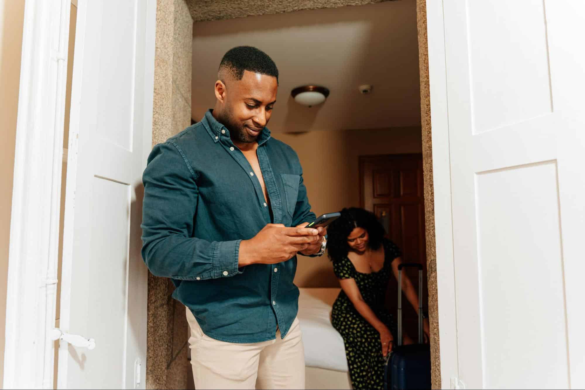 A man using a phone