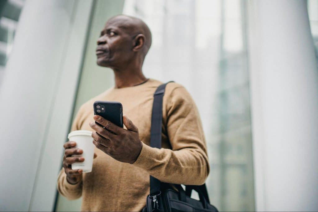 A man holding a phone