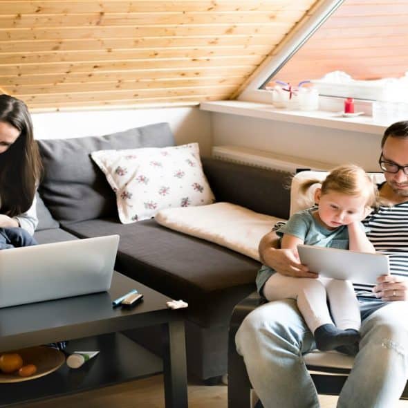 A couple busy with their kids