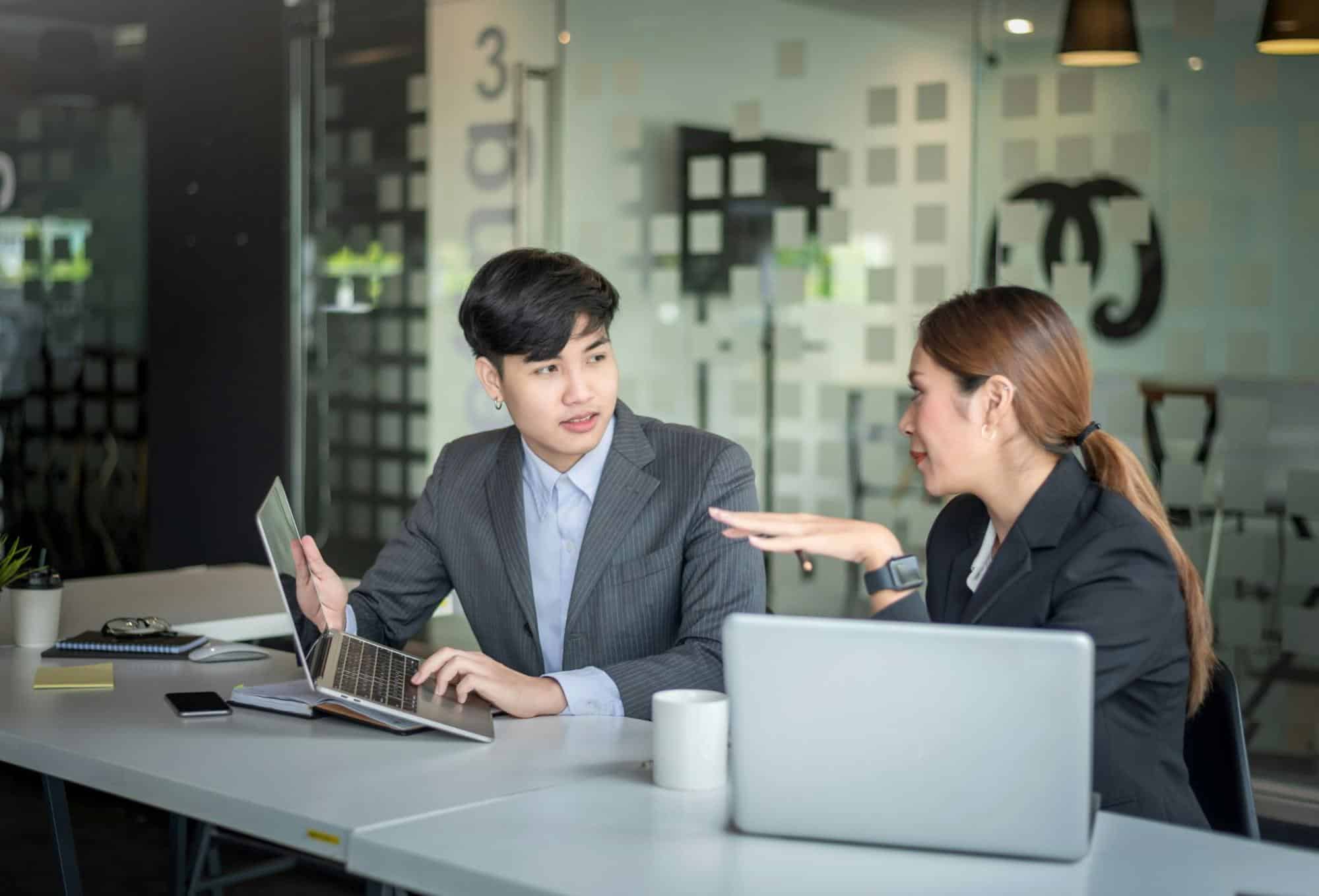 A man and woman having a conversation