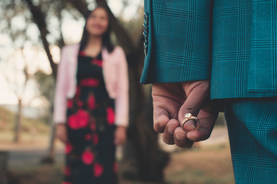 A couple getting engaged