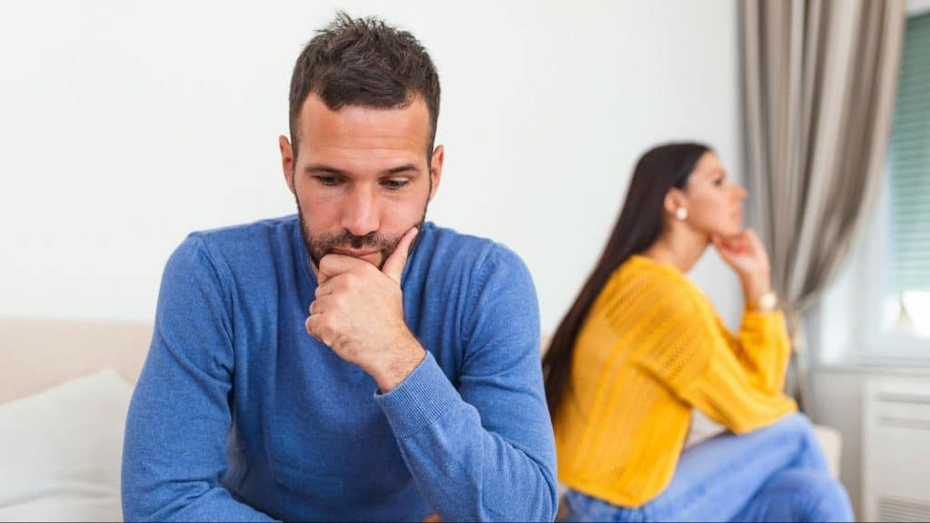 A man and woman are not talking
