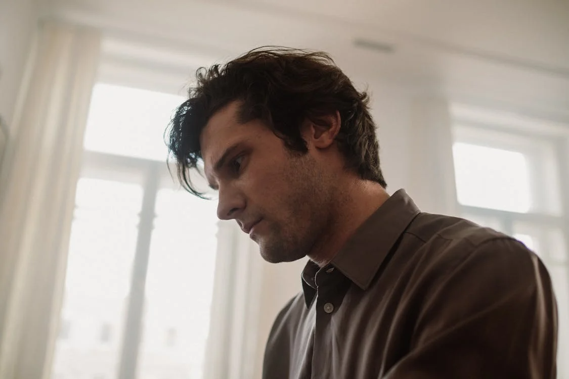 A man looking sad