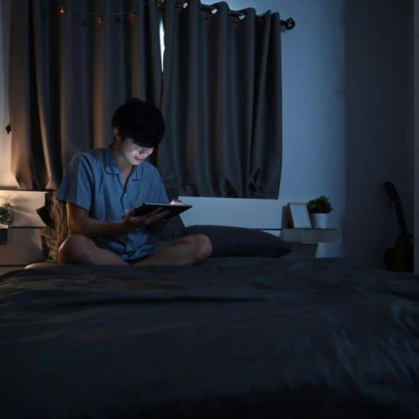 A man using a tablet