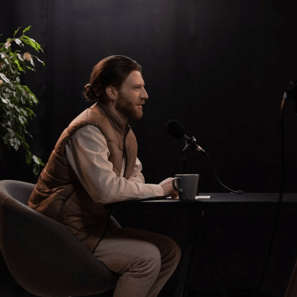 A man sitting