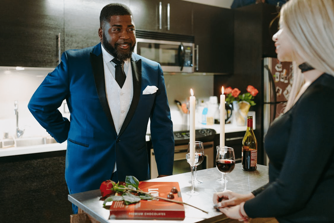 A man and a woman on a date