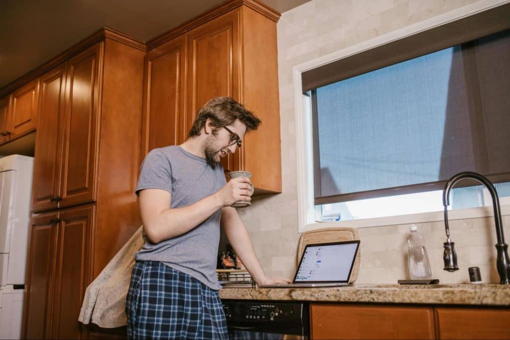 A man using a laptop