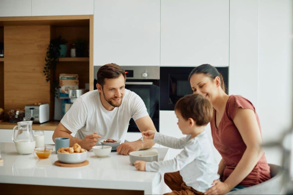 A man and woman with their son