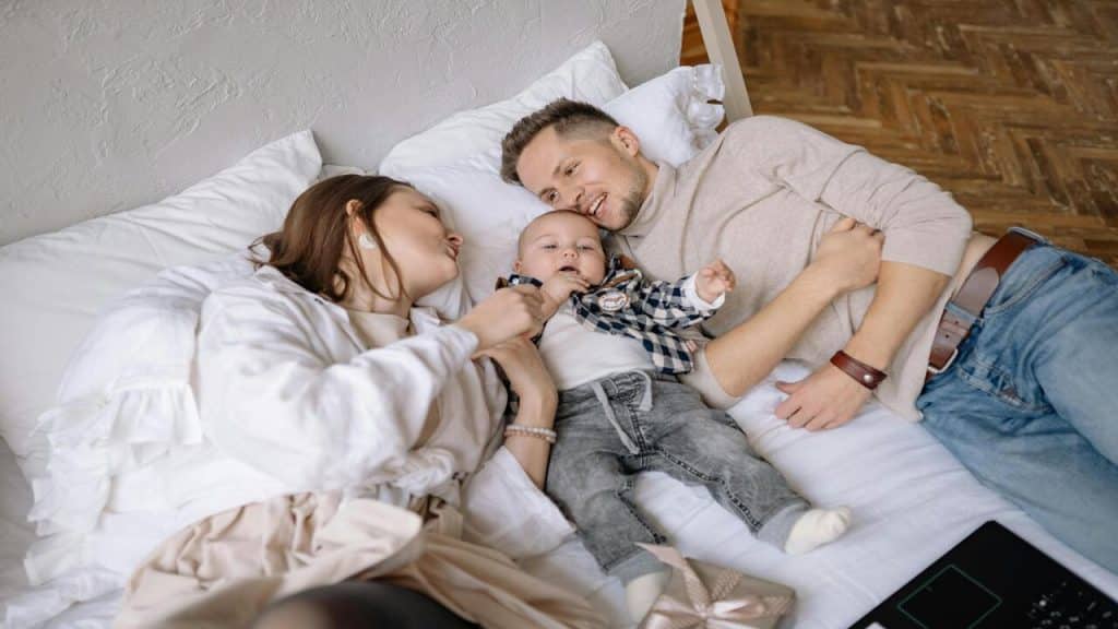 A couple with their baby