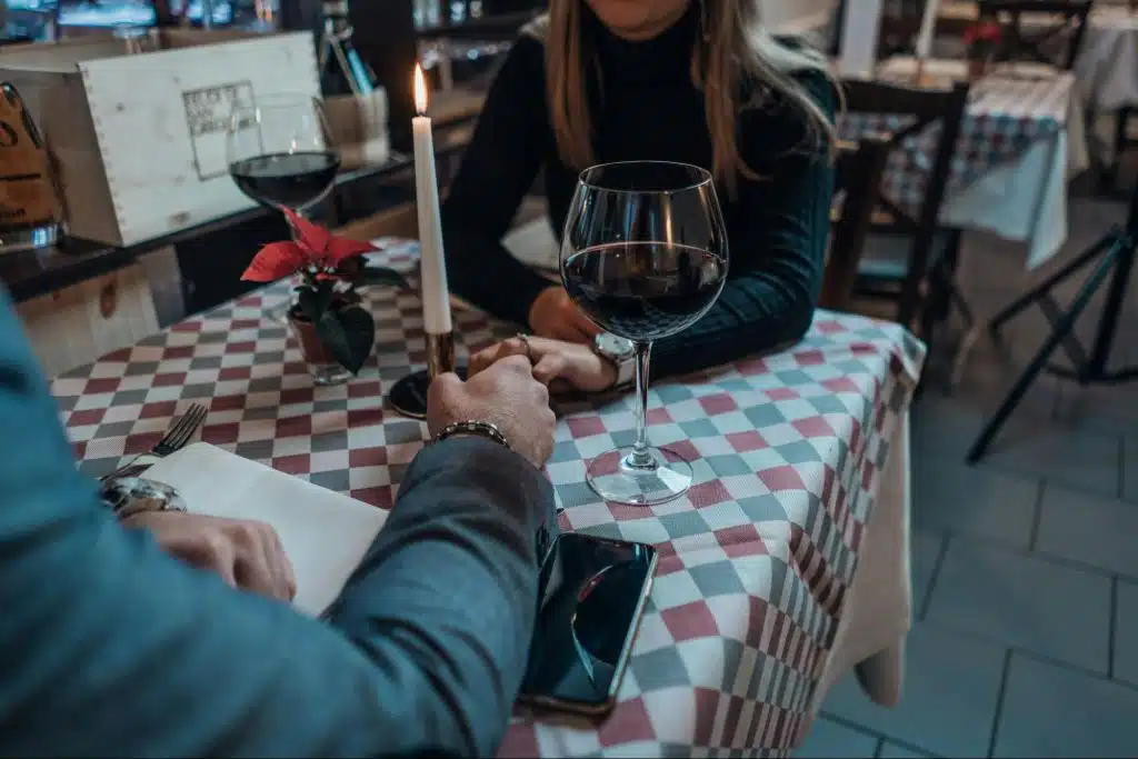 A man and woman dating