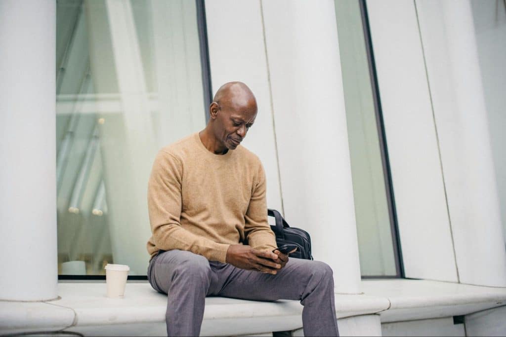 A man using a phone