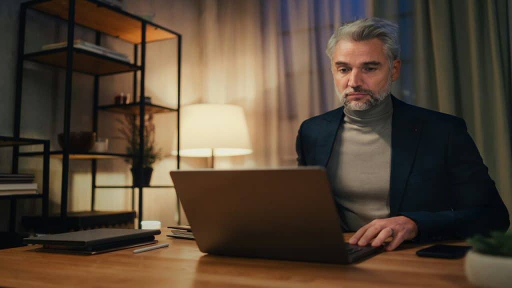 A businessman working hard 