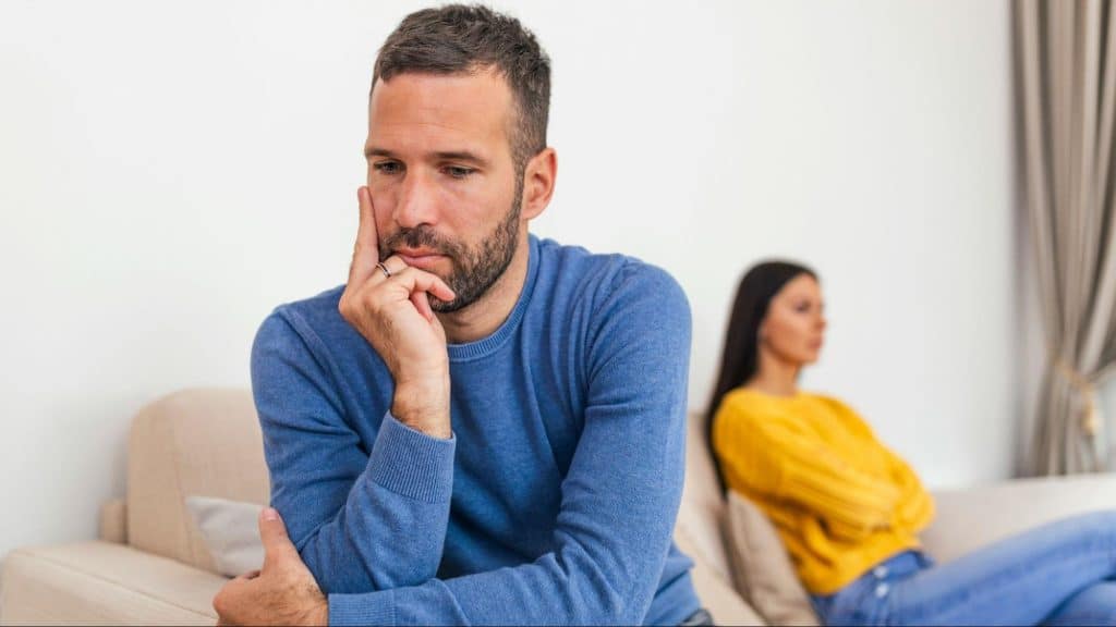 A man thinking about his behavior 