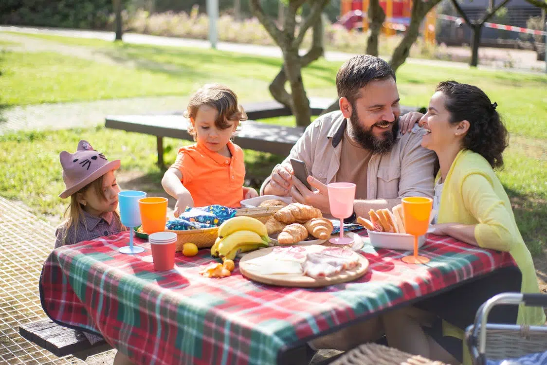 A family having a picnic