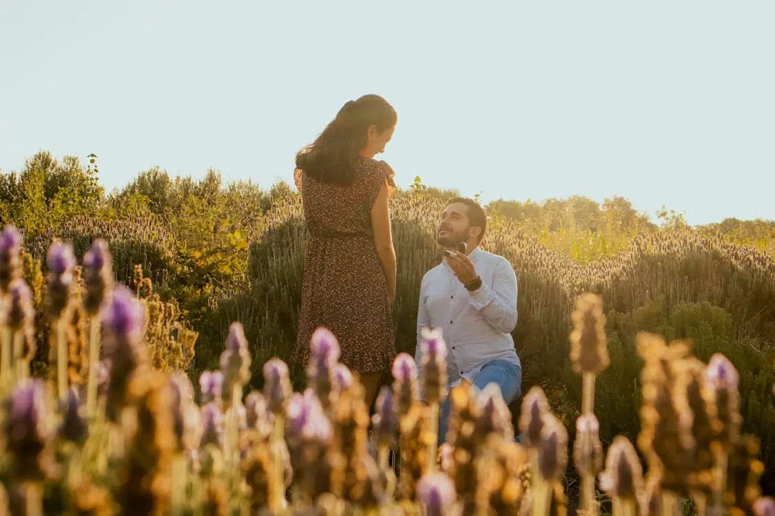 A couple getting engaged