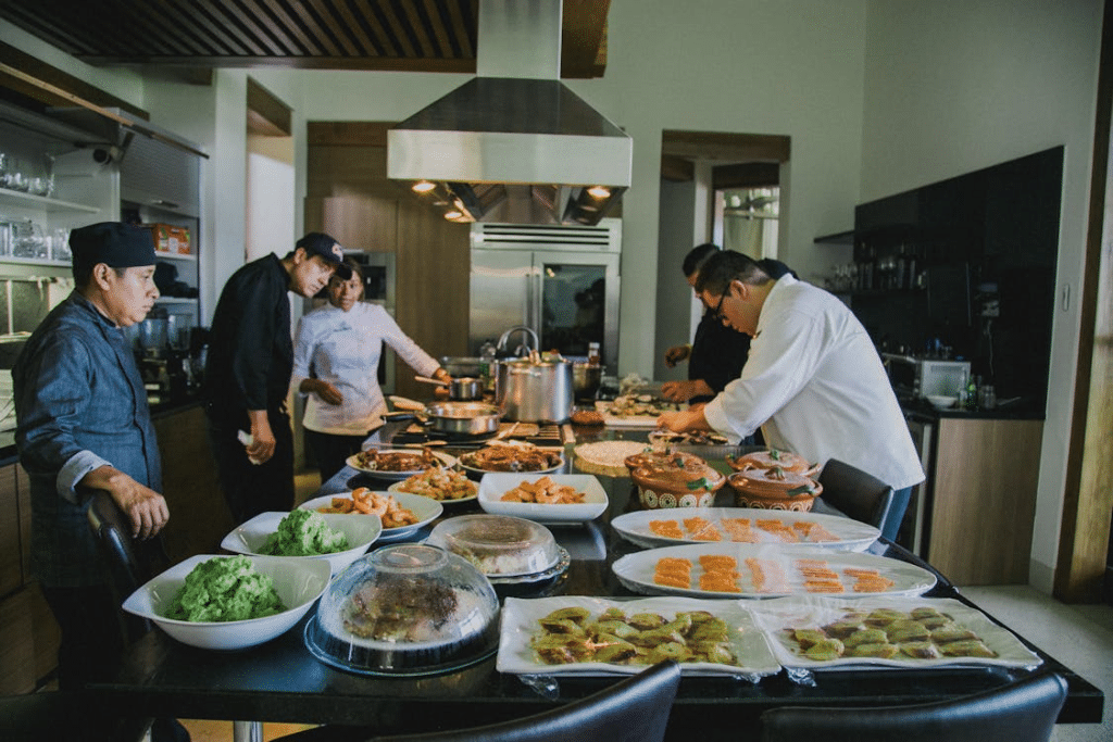 People preparing food