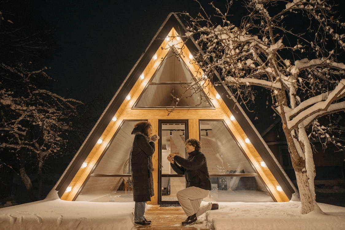 A couple getting engaged