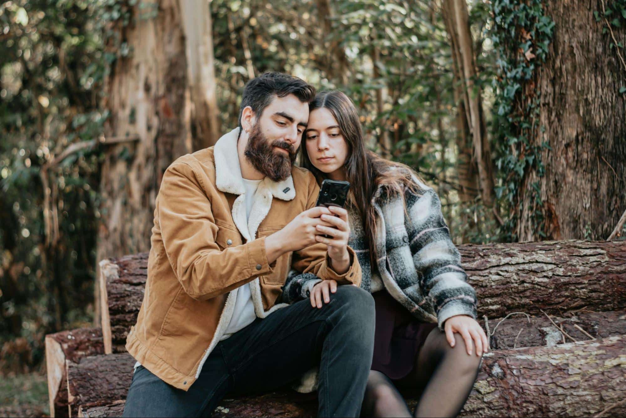 A man and woman at the woods