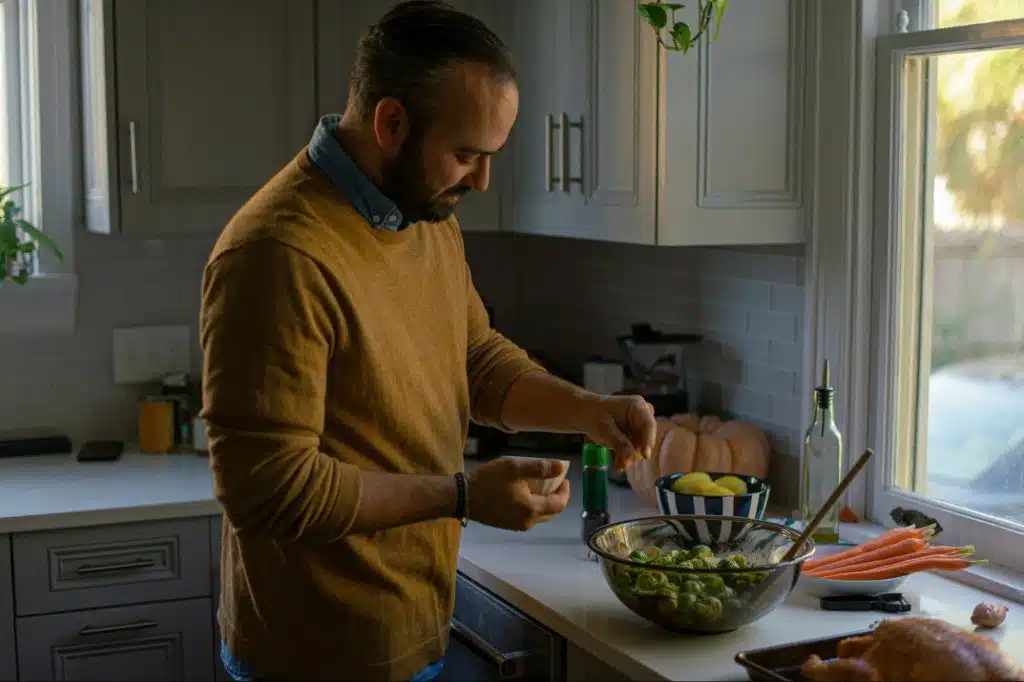 A man preparing a food