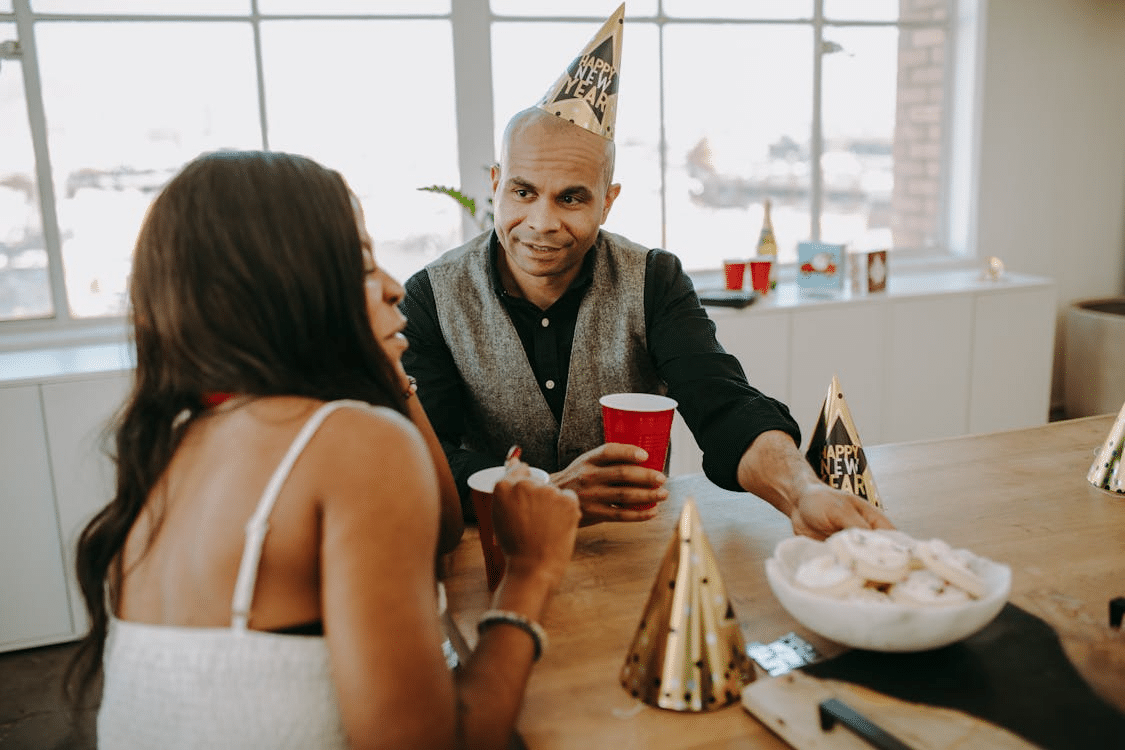 Couple Attending a Party