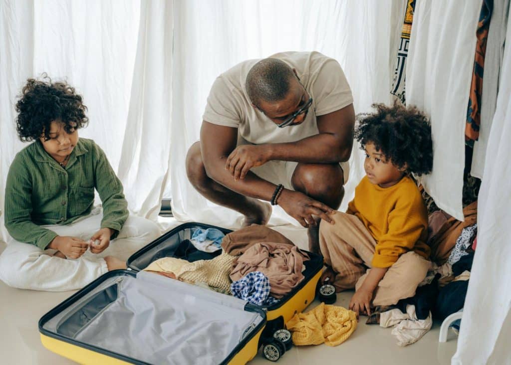 A man with his kids