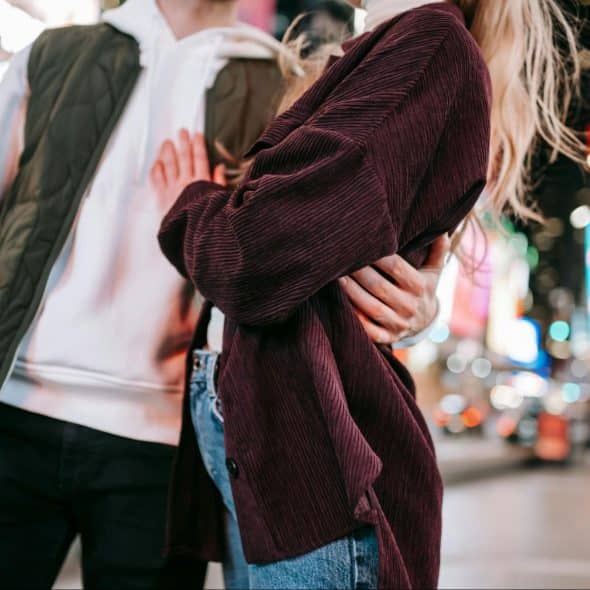 A man and woman close to each other