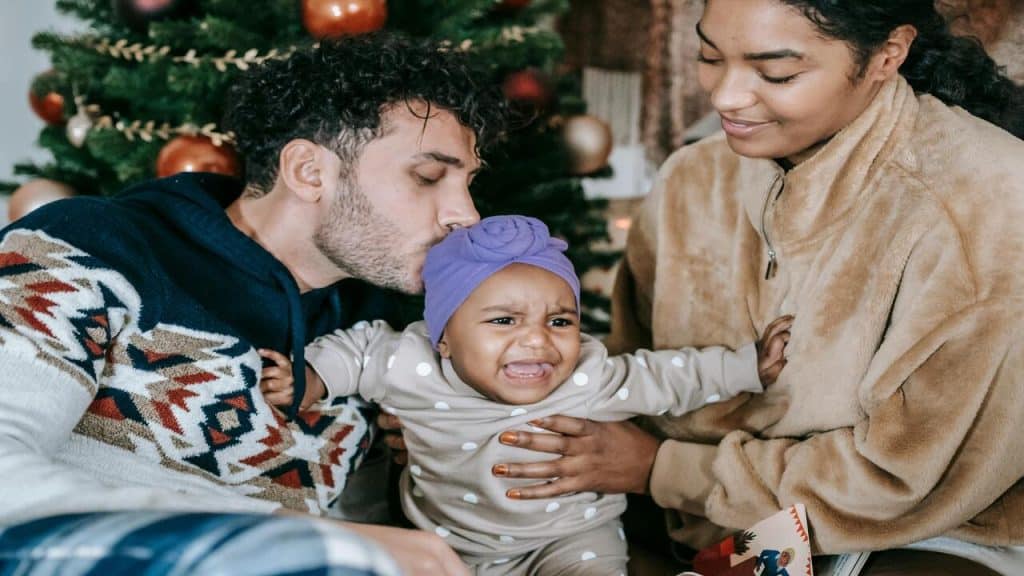 A young family during Christmas