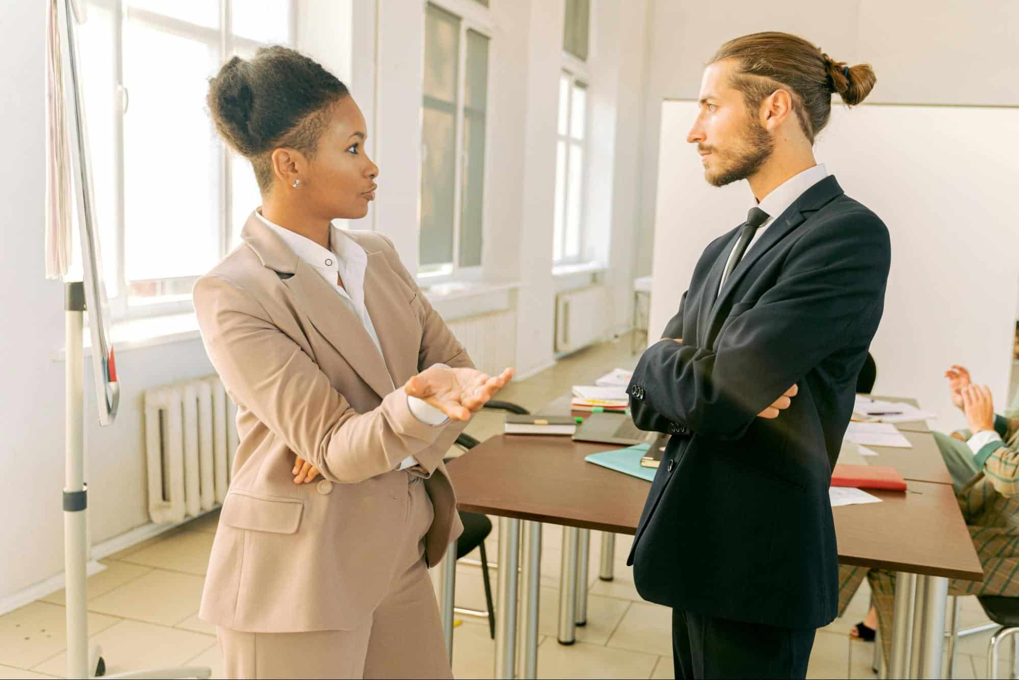 A man and woman having a disagreements