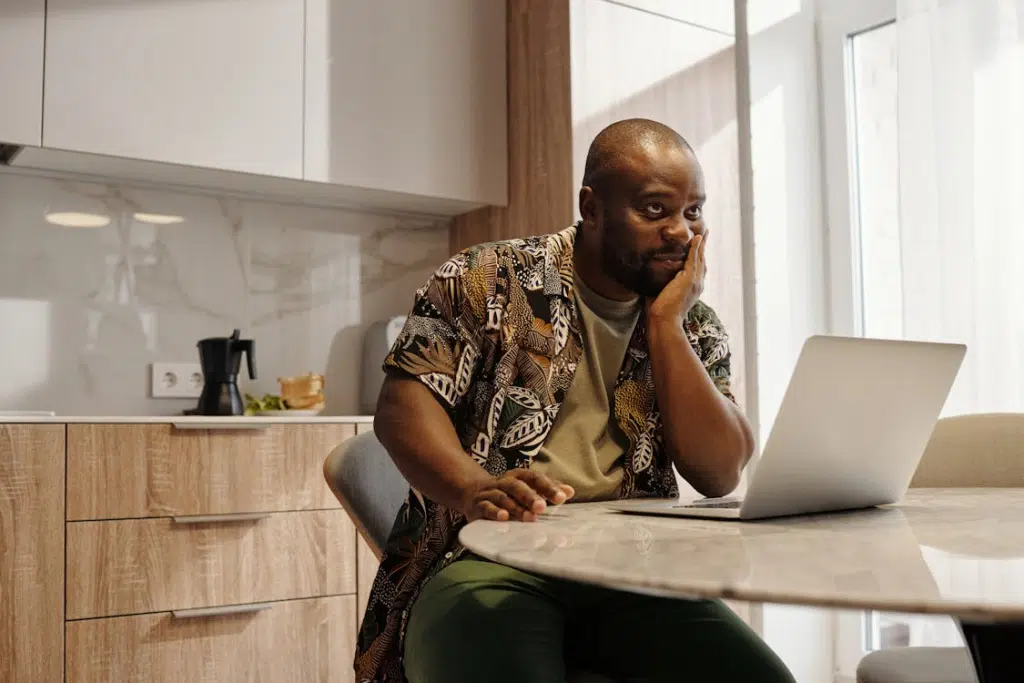 A man looking stressed