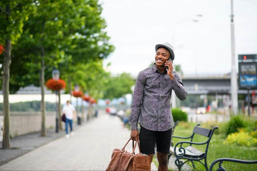 A man talking with someone over the phone