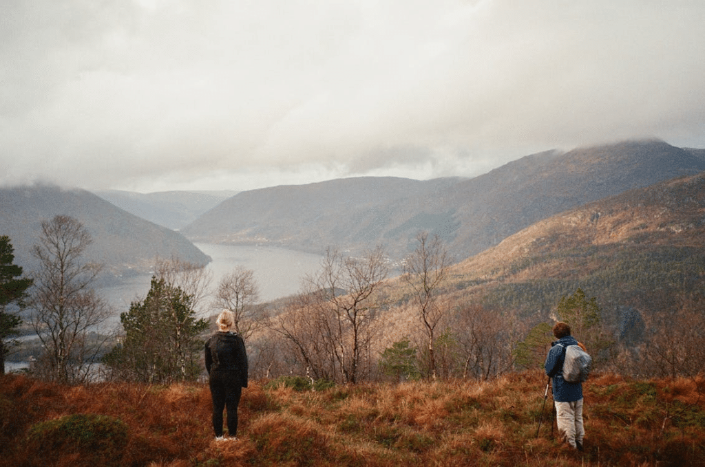A couple on a hike