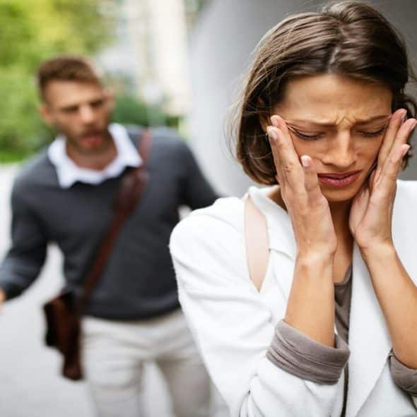 A couple forcing is wife to talk